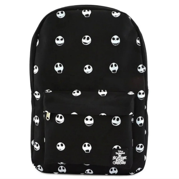 Loungefly Disney The Nightmare Before Christmas Jack Head Print Nylon Backpack. - Picture 1 of 15